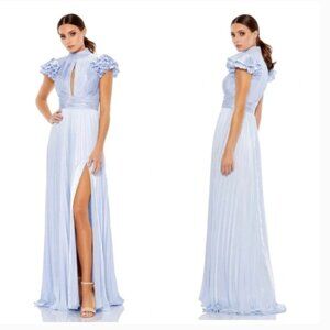 Mac Duggal Light Blue Pleated Gown